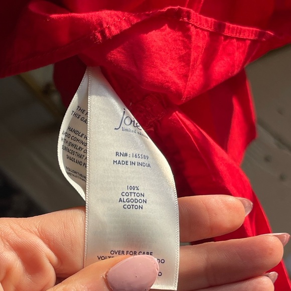 NWT Joie Women's Sleeveless A-Line Silhouette Tiered Mini Red 100%Cotton Dress - Picture 7 of 7